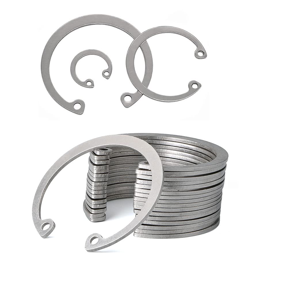 ANSIEDIO Internal Circlip C Type Snap Retaining Ring Card Clamp Spring Lock Washer 304 Stainless Steel (￠40, 10 pcs)