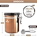 OPUX Coffee Canister | Stainless Steel Airtight Coffee Container with Scoop | Coffee Storage for Coffee Beans, Ground, Tea with Co2 Valve and Date Tracker | Coffee Jar (16 oz Copper)