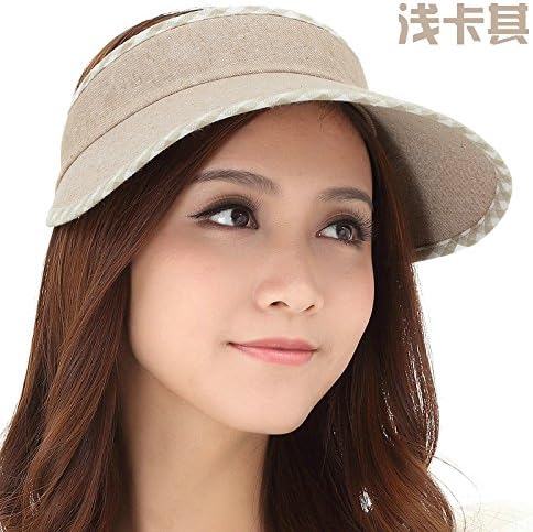 RangYR Women's Hat Ms Cap Cotton And Linen Hatless Cap Leisure Sun Hat Summer Outdoor Sun Hat A Size (54-60Cm) Can Adjust The Size Light Khaki