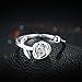 HMILYDYK 925 Sterling Silver Women Rose Detailed Rings Classic Vintage Flower Engagement Ajustable Band