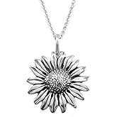 KEVIN N ANNA Sterling Silver Sunflower Pendant Necklace, 18"