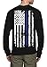 Long Sleeve Mens Thin Blue Line American Flag T-shirt