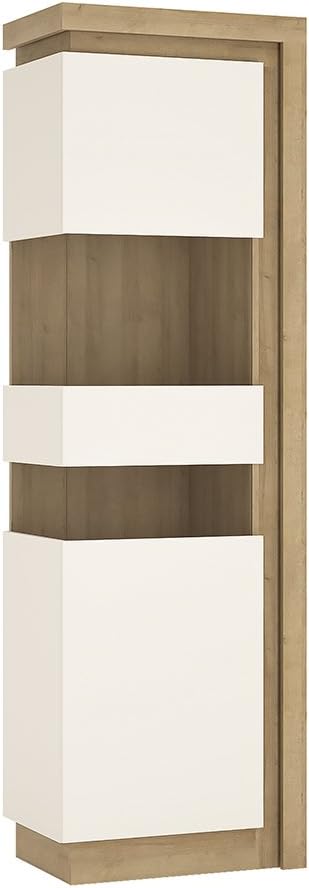 Furniture To Go | Lyon, Riviera Oak/White High Gloss, 59.7x42x198.1 cm