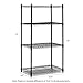 Furinno Wayar Heavy Duty Wire Shelving System, 4-Tier, Black