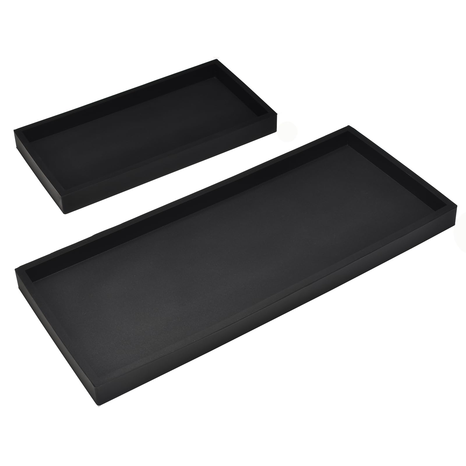 View 1 of ****ONLY ONE***
DNC Bathroom Vanity Tray for Counter, 2PC (7.9" +11.8") Silicone Kitchen Sink Soap Tray for Countertop Dish Holder Dispenser Toilet Tank Desk Organizer Black