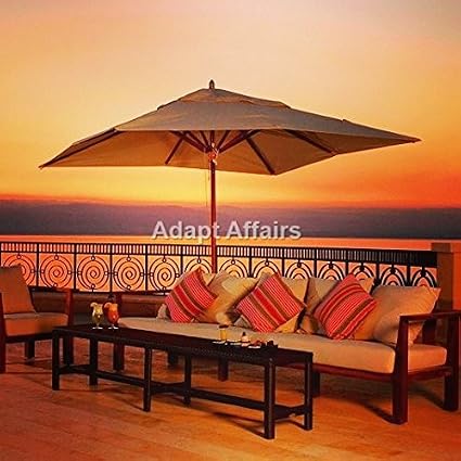 Invezo Impression Luxury Garden Umbrella Center Pole Square Patio Umbrella White With Base Garden Umbrella Outdoor Umbrella Amazon In Home Kitchen