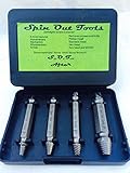 Spin Out Tools 4-Piece Dual Tip HSS Damaged Screw Extractor Set with Case