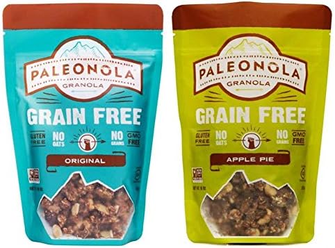 Paleonola Grain Free Gluten Free Granola 2 Flavor Variety Bundle: (1) Paleonola Original Granola, and (1) Paleonola Apple Pie Granola, 10 Oz. Ea. (2 Bags Total)
