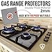 Gas Range Stove Protector Liners - 100% FIREPROOF, Larger 12” x 12” Coverage, Long-Lasting Double Thick Durability, Holes Cut For A Perfect Fit On Your Stovetop, Dishwasher Safe & Non-Stick