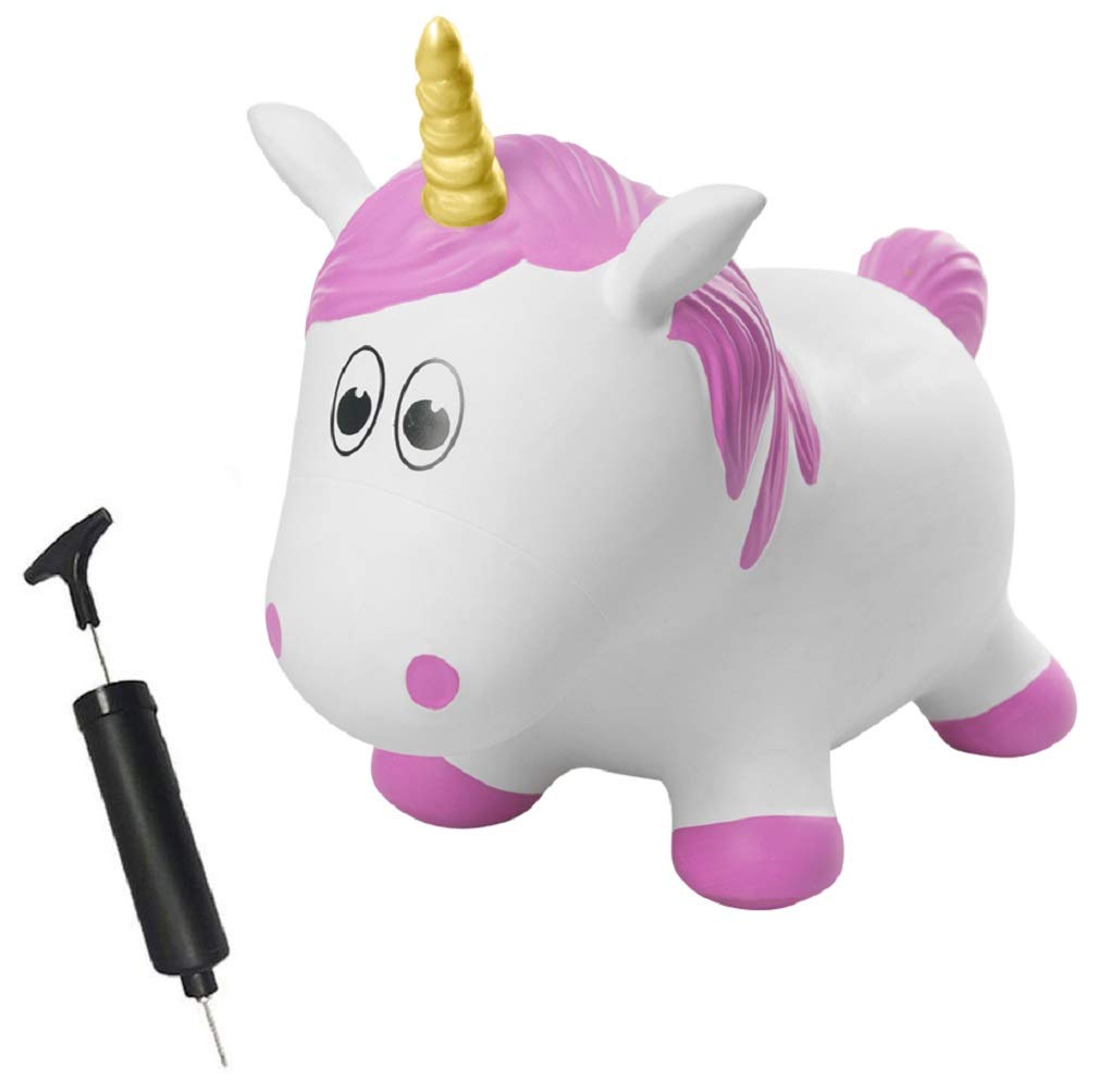 Farm Hoppers Fantasy Hopper Inflatable Toddler Safe Bouncing Pink Mane Unicorn Plus Pump