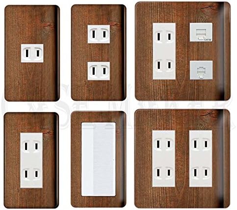 マート コンセントカバー コンセントプレート コスモシリーズワイド21対応 1口用 木目調柄 ウッド柄 081 スイッチカバー スイッチプレート 6口用 5口用 3口用 デザイン お部屋の模様替え 2口用 スイッチ用 おしゃれ