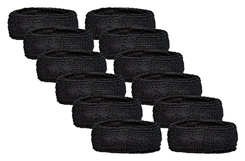 Unique Sports 1" Bicep Band Armband (6 Pair), Black
