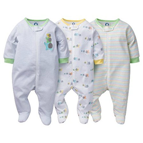 Gerber baby s 3 pack zip front sleep and play elephant …