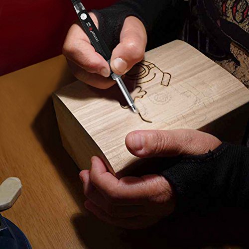 Tabiger Wood Burning Tool Kit, 60W Pyrography Pen/Wood Burning Pen with Adjustable Temp 200~450℃ and ON/OFF Switch, including 5 Carving/Embossing/Soldering Tips and Stand for Creative Wood Burner