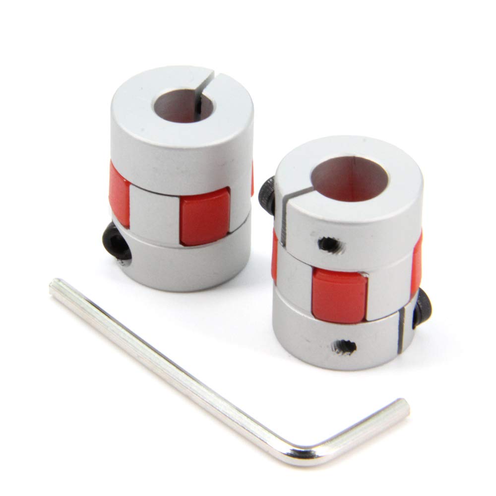 Zeberoxyz 2PCS 8mm to 10mm Aluminium Plum Flexible Shaft Coupling Diameter20mm Length25mm 8x10mm Motor Connector Flexible Coupler for 3D Printer CNC Machine and Servo Stepped Motor（8x10mm）