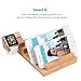 AMIR Bamboo Wood USB Charging Station, Desk Stand Charger, 3 USB Ports 3.0 Hub Bracket Docking Station Cradle Holder for iPhone X / 8 / 7 / 7 Plus / 6s / 6, for Apple Watch 38mm / 42mm, Smartphones