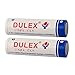 DULEX 18650 Battery, 2-Pack 3.7v Lithium ion 18650 Rechargeable Batteries and 18650 li-ion battery Charger