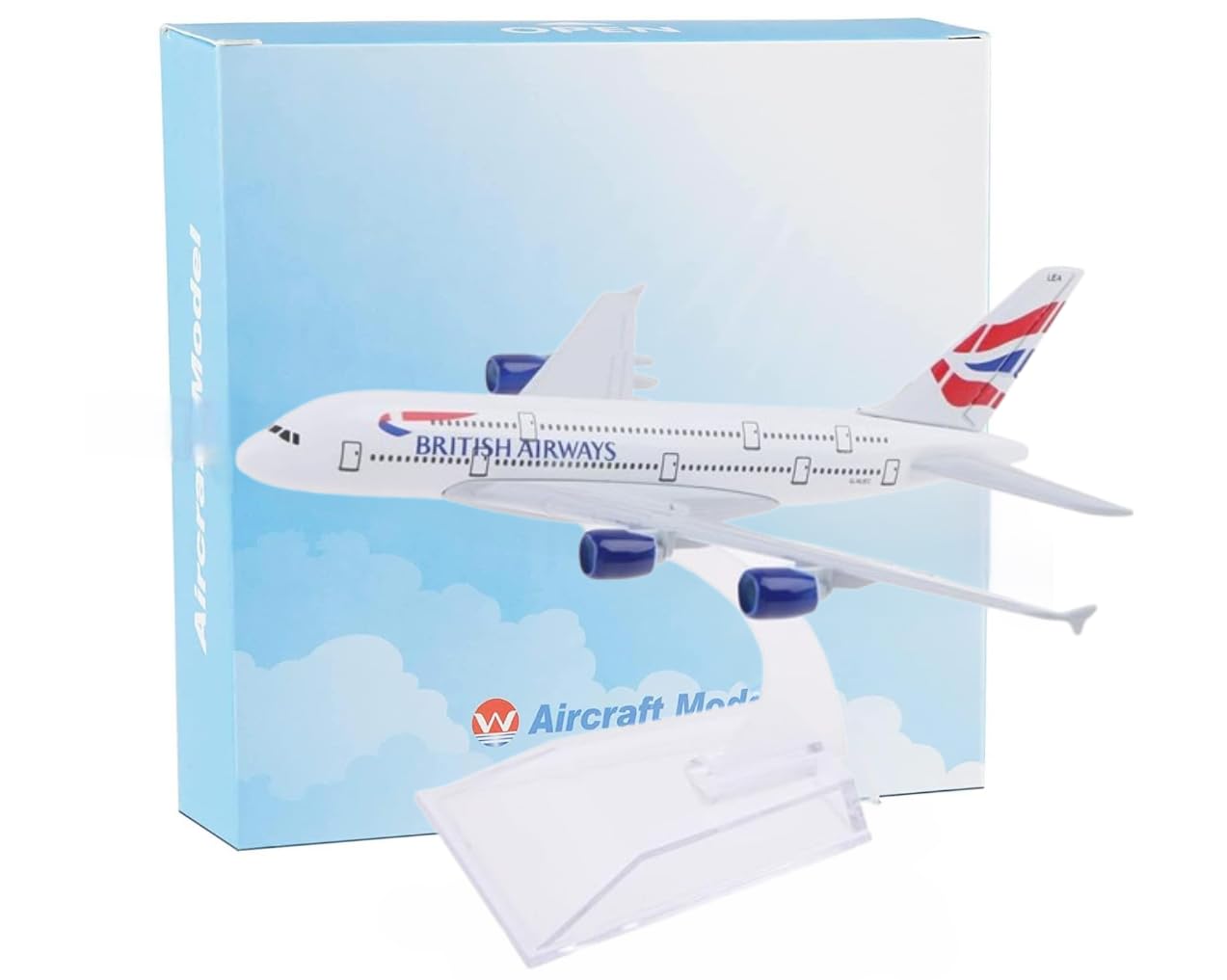 Busyflies 1/400 Scale Compatible British Airways A380 Airplane Model Alloy Diecast Plane for Collection