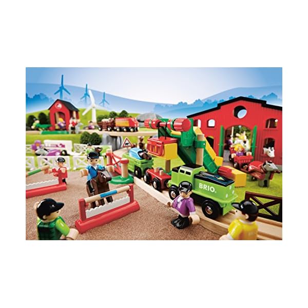 BRIO 33795 - Pferde-Parcours, 7-teilig, Bauernhof Tiere – Bild 7