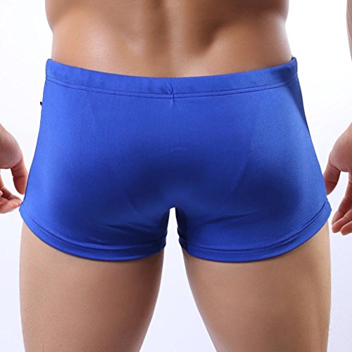 Swimming Trunks,PHOTNO Men's Sports Running Swim Shorts Underwear Pant Boxer Briefs (L, Blue) - Thumbnail 3