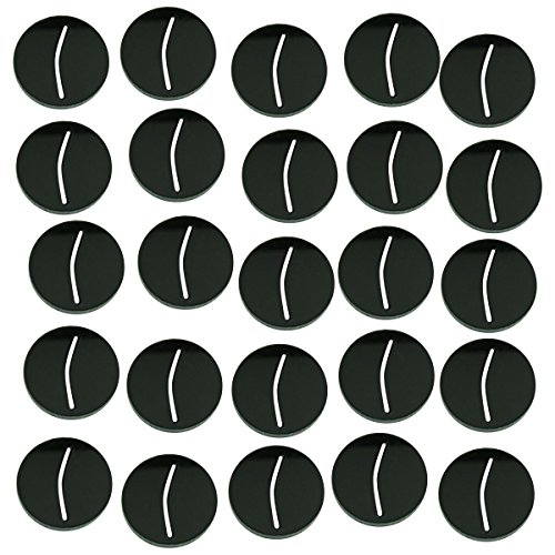 Paper Miniature Bases, 25mm Circle, 3mm Black (25)