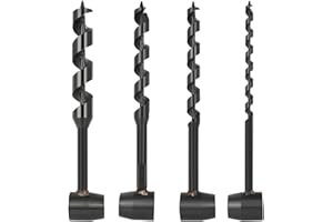 4 Pcs Hand Auger Wood Drill, Bushcraft Wrench Scotch Eye Auger Survival Settlers Tool Gear for Camping, Outdoor, Hiking, Wood