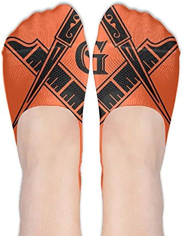 Freemason Logo Mens Low Cut No-Show Socks Of Hidden Flat Boat Line