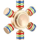 Fidget Spinner Rainbow Metal Toy Anxiety Relieve Stress High Speed Focus Toy No-Noise Detachable Hexagonal for Killing Time (hexagonal)