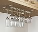 Wallniture Brix Wine Glass Holder Under Cabinet Organizer for Kitchen Organization and Storage Chrome Finish 17 Inch Set of 2