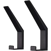 VOROMADU Coat Hooks Wall Mounted Towel Holder Heavy Duty Aluminum Double Robe Hanger for Bathroom Kitchen Office Farmhouse 2 Pack Anodized (Black)