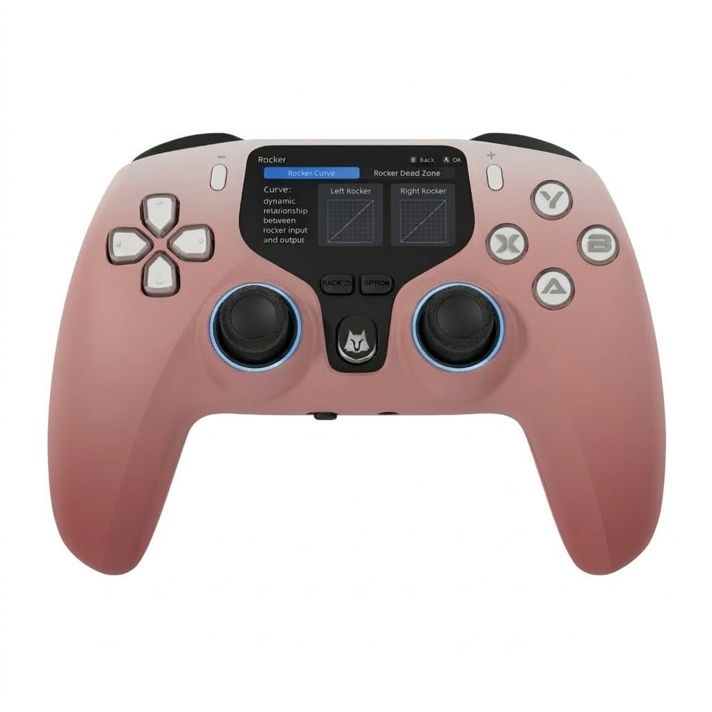 NBCP PC Wireless Gaming Controller with Interactive Screen - Hall Effect Joysticks & Triggers with Drift Repair, 1000Hz Polling Rate Wireless PC Controller for Switch, iOS, Android, 2 Back Buttons