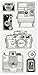Inkadinkado Cameras Unmounted Clear Rubber Stamp Set for Cards and Scrapbooking, 4'' L x 8'' H, 6 pc.
