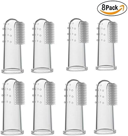 zhiai Pet Finger Tooth Brush, Dental Hygiene Cleaning Brushes Dogs Cats 8 Pack