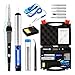 Soldering Iron Kit 60W,Adjustable Temperature Soldering Iron,ESD Wristband, 5 Solder Tips, Solder Sucker, Solder Wire, Soldering Iron, Tweezers with Tool Carry Case