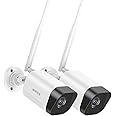 ANNKE 2 Pack 2K Add-On Wi-Fi Outdoor Security Cameras, 3MP Wireless Surveillance IP Cameras with Human Detection, Two-Way Audio, 24/7 All-Day Monitoring, IP66 Waterproof