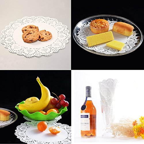 VIPITH 72 Pieces White Round Lace Paper Doilies Cake Packaging Paper Pad for Party or Wedding Tablewear Decoration, 6.5 Inch, 8.5 Inch, 10.5 Inch - Thumbnail 3
