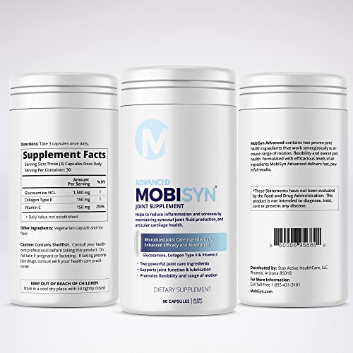GLUCOSAMINE & Collagen Type II, 30Day Supply, Joint Support Supplement, Micronized to Increase