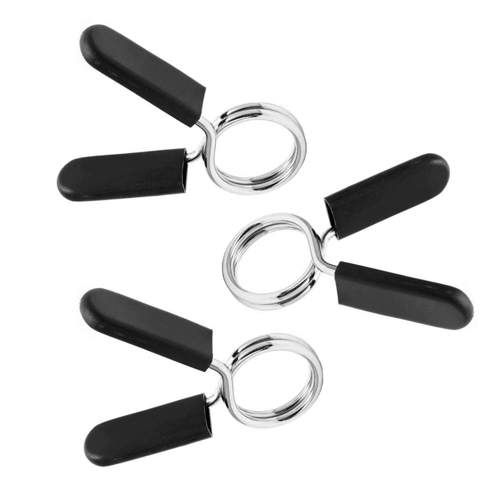 NA 3 Pieces Barbell Spring Clip Weight Bar Clips 25mm Fitness Spring Lock Collars Spring Clamp Grippers for Weight Bar and Dumbbell Handles