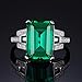 Jewelrypalace Women's 6.46ct Nano Russian Simulated Emerald 925 Sterling Silver Ring