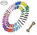 Magnolora 100 Pieces Mini Colored Natural Wooden Clothespins Photo Paper Peg Pin Craft Clips,Home Decoration Photo Clips with 33 Feet Jute Twine