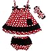 Jubileens 2 PCS Baby Toddlers Infant Girls Cotton Cute Dress+ Underpants Outfit Sets (M(6-18 months), Red Dot)