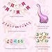 Dinosaur Party Decorations for Pink Dinosaur Balloons Garland Happy Birthday Banner for Baby 1st Birthday Baby Shower Decorations