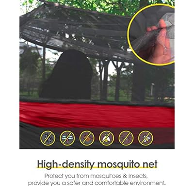 Kootek Camping Hammock with Net Double & Single Portable Hammocks Parachute Lightweight Nylon with Tree Straps for… 51GPRYNRElL