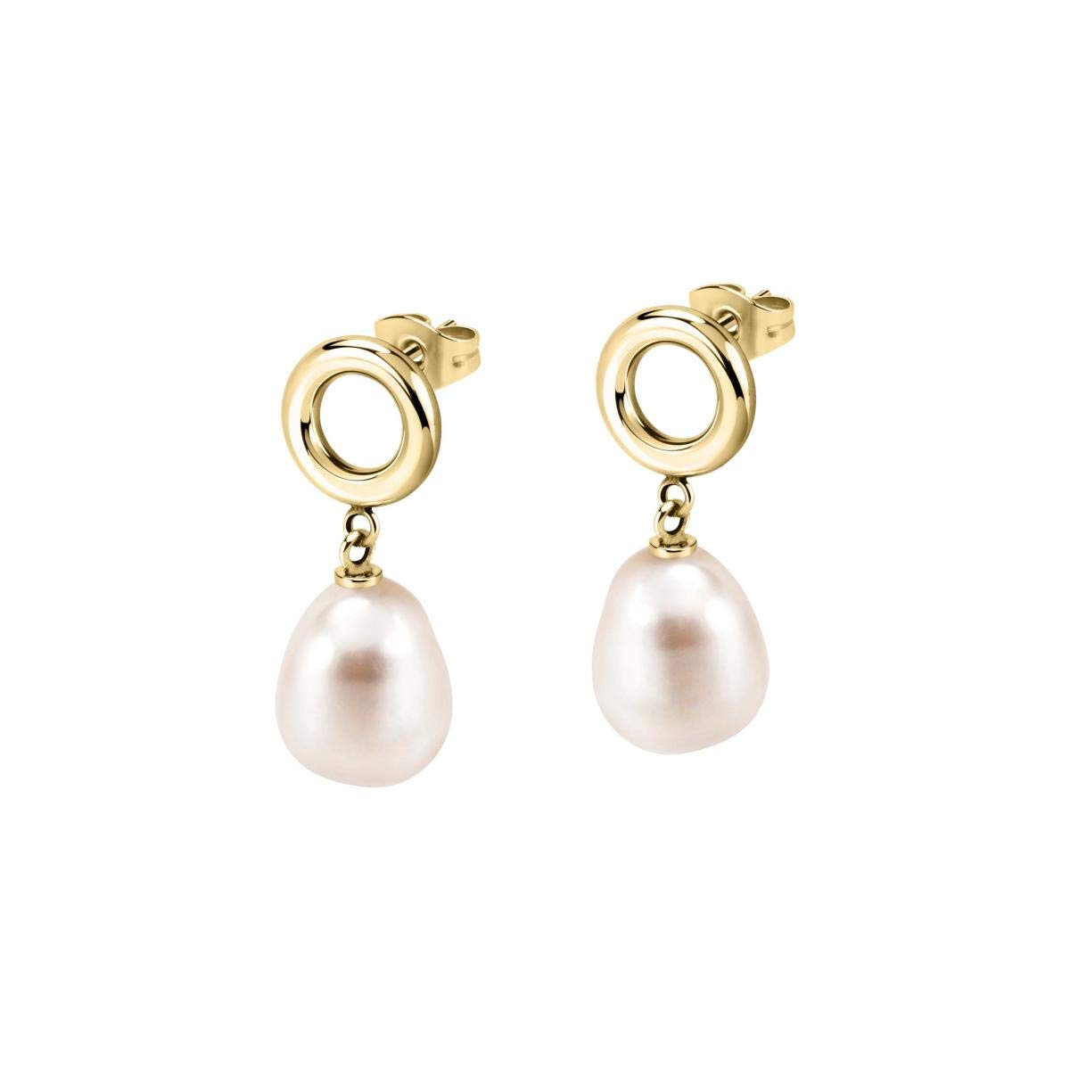 Morellato Women's earrings, Oriente Collection, made of steel, pearls, PVD gold - SARI04