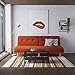 Novogratz Palm Springs 72 Inch Futon Sofa Bed, Armless Upholstered Couch Sleeper with Tufted Back, Mid-Century Modern, Orange