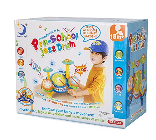Big Beats Pre-School Jazz Drum Set with Preloaded Songs and Music with Educational Activities Like Counting and Developing A Sense of Music Beat
