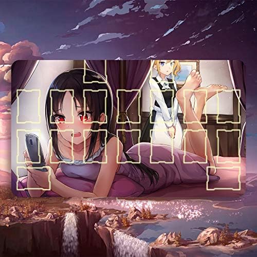 数量限定アウトレット最安価格 イエローアイランド カードゲームプレイマット 遊戯王 プレイマット かぐや様は告らせたい 天才たちの恋愛頭脳戦 四宮輝夜 マウスパッド 収納ケース付き Tcg万能 60cm カード枠あり 0 2cm 萌え アニメ 35cm