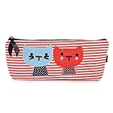 Buytra Cat Canvas Student Pen Pencil Case Coin Purse Pouch Cosmetic Makeup Bag
