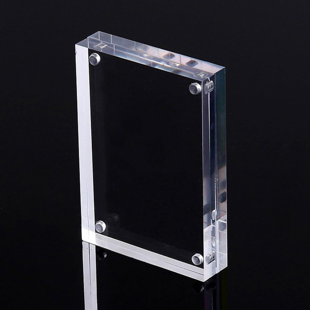 Photo 1 of Cloudpower Acrylic Sign Holder, Acrylic Magnetic Poster Double-Sided Display Stand For Countertops, Acrylic Stands For Display In Offices, Restaurants, And Events(4 x 6cm), as picture show