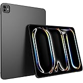 Puxicu for iPad Pro 13 Inch Case M4(2024), Slim Design Matte TPU Rubber Soft TPU Protective Cover for New iPad Pro 13 Inch M4 (2024 Model, 7th Generation), Black